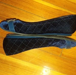 Guess blue velvet flats- Size 8